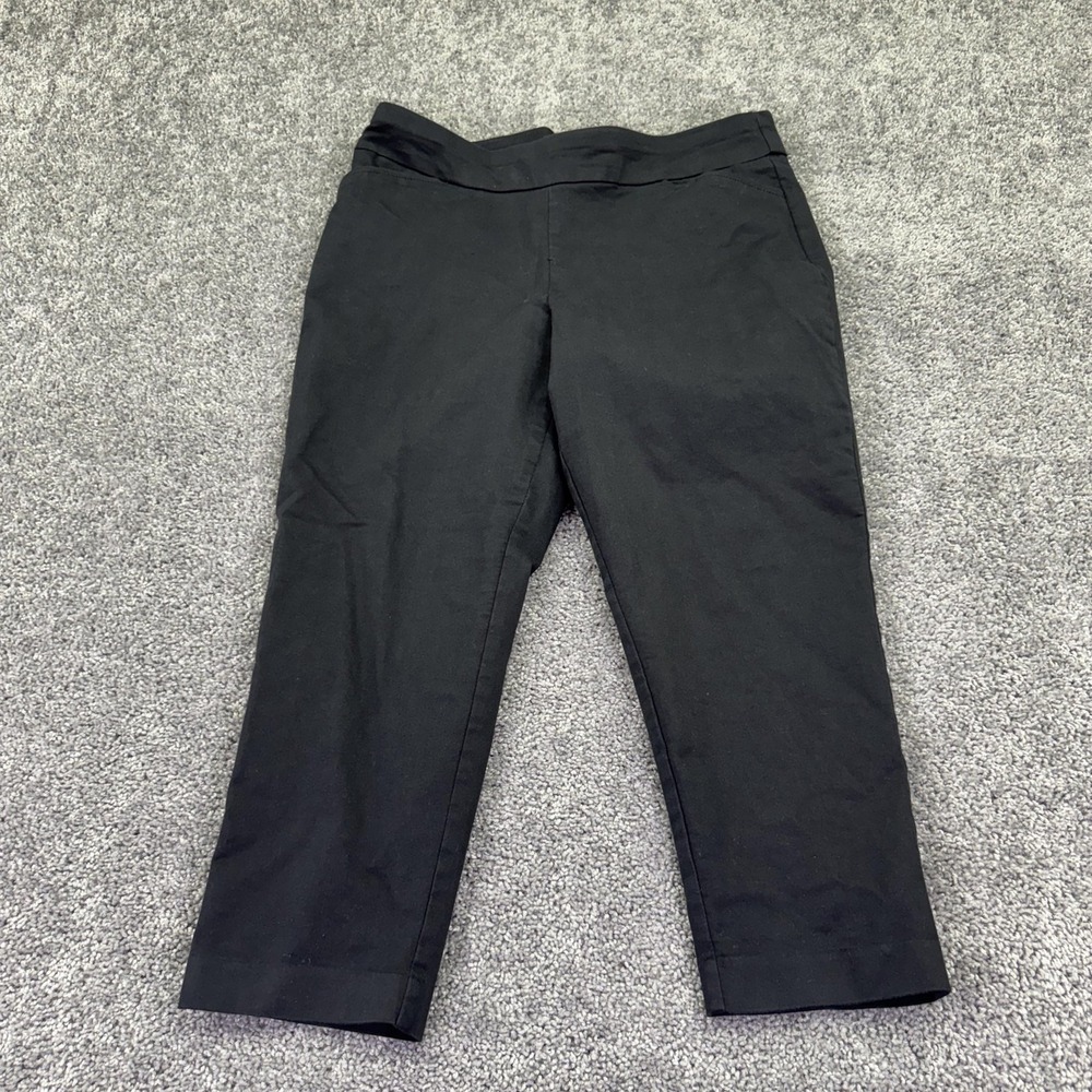 Croft & Barrow Pants Womens 16P Short Black Effortless Stretch Dress Work